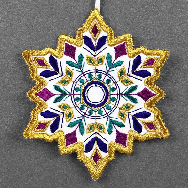 Festive & Fancy Snowflake Ornament (In-the-Hoop)