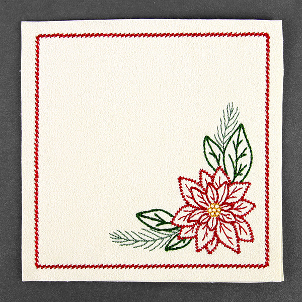 Christmas Coaster - Poinsettia (In-the-Hoop)