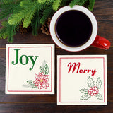 Christmas Coaster - Poinsettia (In-the-Hoop)