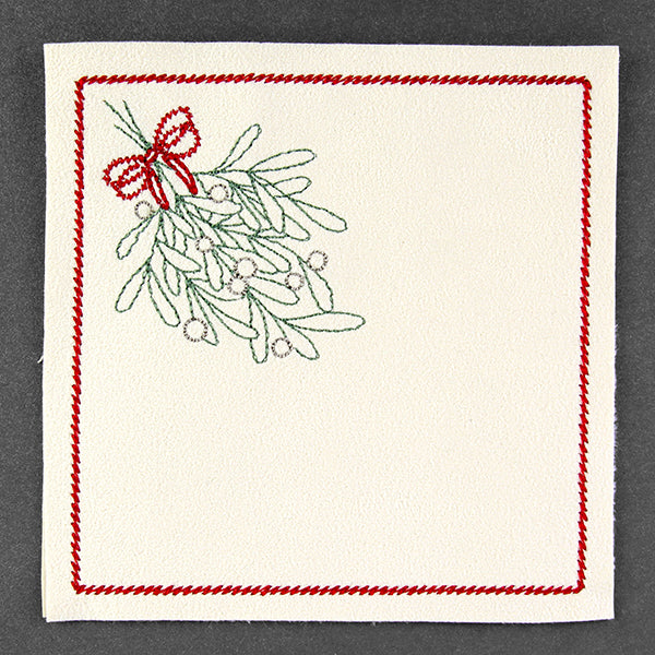 Christmas Coaster - Mistletoe (In-the-Hoop)