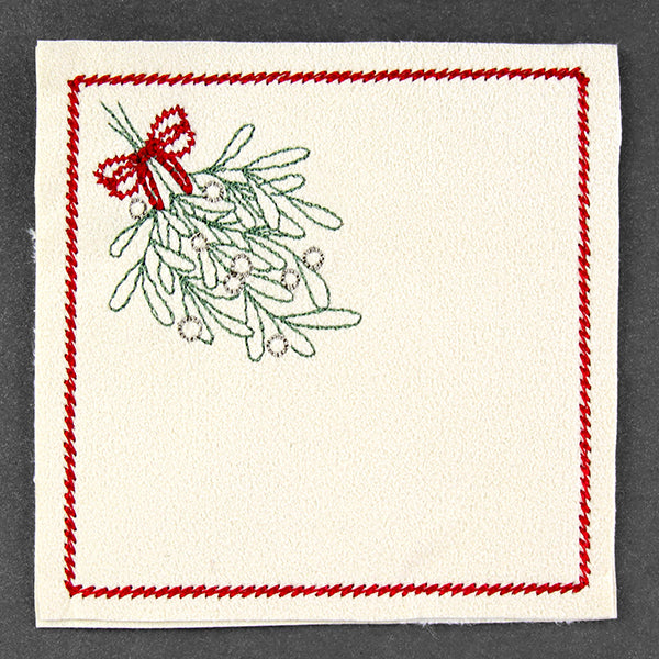 Christmas Coaster - Mistletoe (In-the-Hoop)