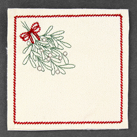 Christmas Coaster - Mistletoe (In-the-Hoop)