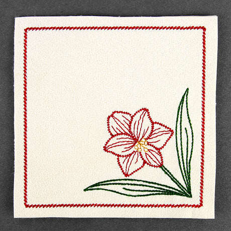 Christmas Coaster - Amaryllis (In-the-Hoop)
