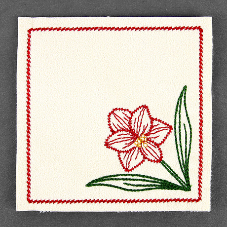Christmas Coaster - Amaryllis (In-the-Hoop)