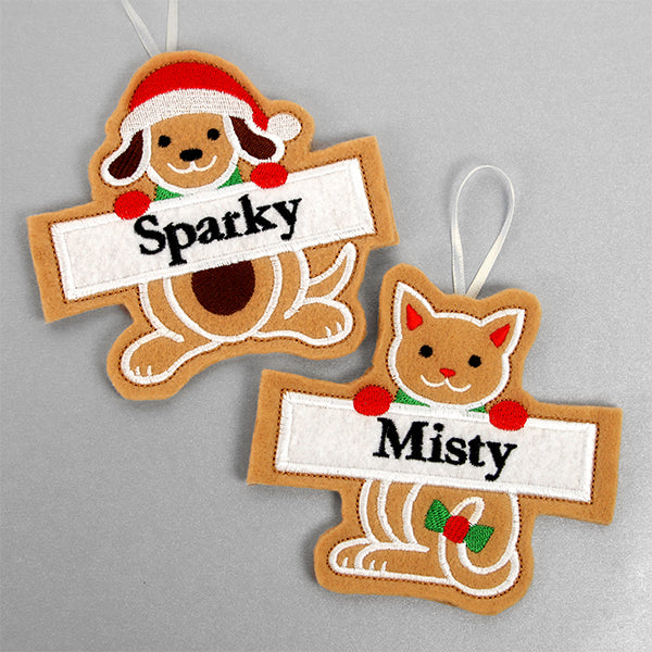 Cat Gingerbread Ornament (In-the-Hoop)