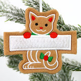 Cat Gingerbread Ornament (In-the-Hoop)