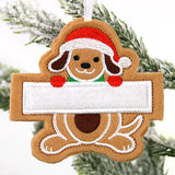 Dog Gingerbread Ornament (In-the-Hoop)