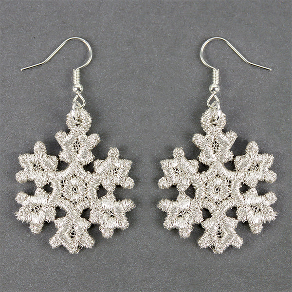 Sparkling Snowflake Earrings (Miniature Lace)