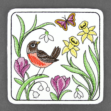 Radiant Robin Coaster (In-the-Hoop)