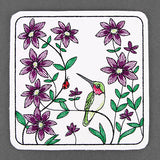 Happy Hummingbird Coaster (In-the-Hoop)