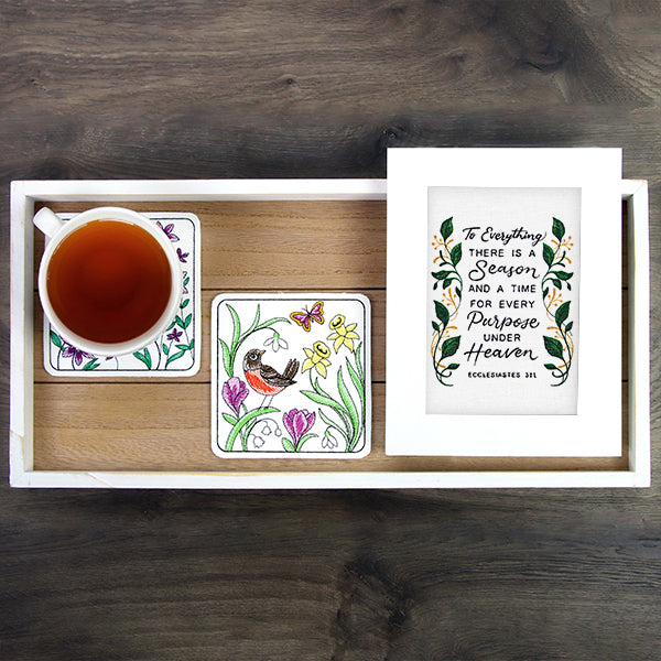 Happy Hummingbird Coaster (In-the-Hoop)