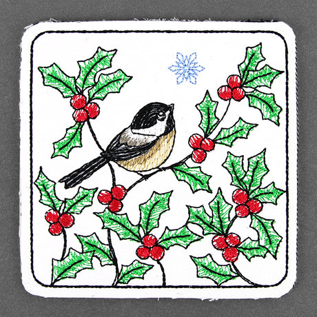 Cheerful Chickadee Coaster (In-the-Hoop)