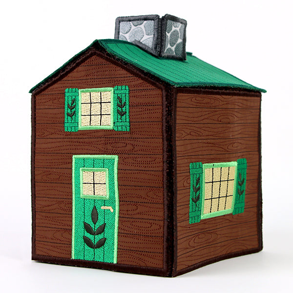 Cozy Cabin Tissue Box (In-the-Hoop)