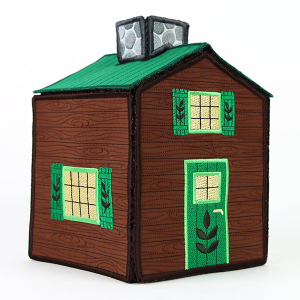 Cozy Cabin Tissue Box (In-the-Hoop)