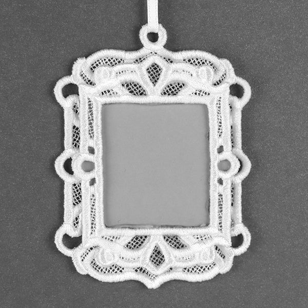 Sweet Moments Rectangle Frame Ornament (Lace)
