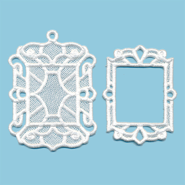 Sweet Moments Rectangle Frame Ornament (Lace) – Embroidery Library