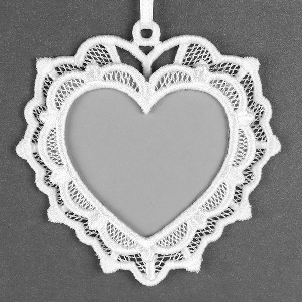 Sweet Moments Heart Frame Ornament (Lace)