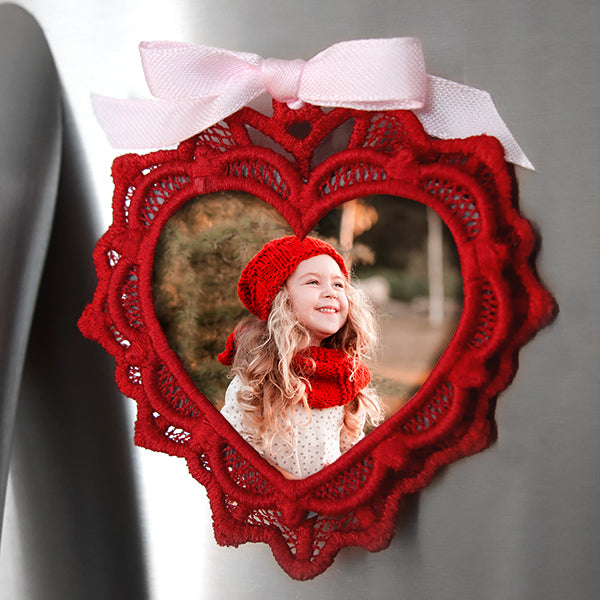 Sweet Moments Heart Frame Ornament (Lace)