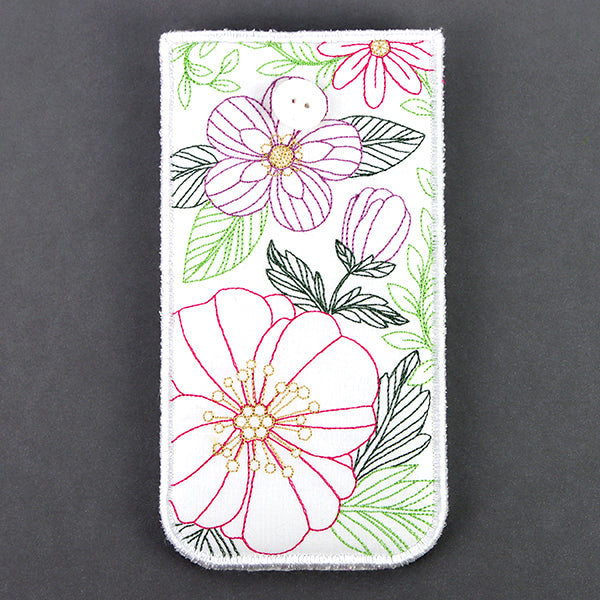 Blossoming Beauties Glasses Case (In-the-Hoop)