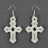 Blessed Cross Earrings (Miniature Lace)