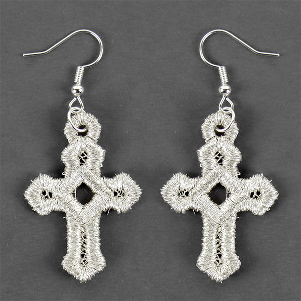 Blessed Cross Earrings (Miniature Lace)