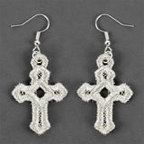 Blessed Cross Earrings (Miniature Lace)