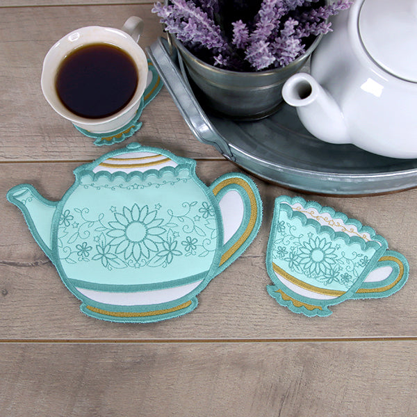 Timeless Teacup Coaster (In-the-Hoop)