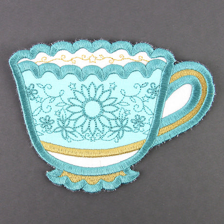 Timeless Teacup Coaster (In-the-Hoop)