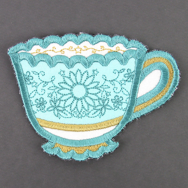 Timeless Teacup Coaster (In-the-Hoop)