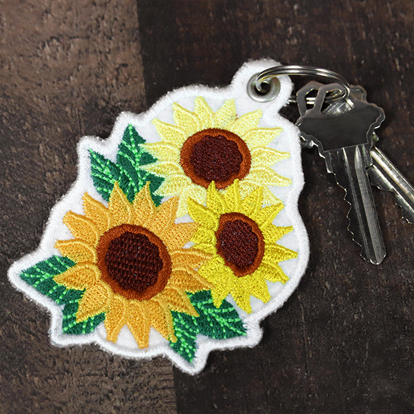 Sunflower Bouquet Keychain (In-the-Hoop)