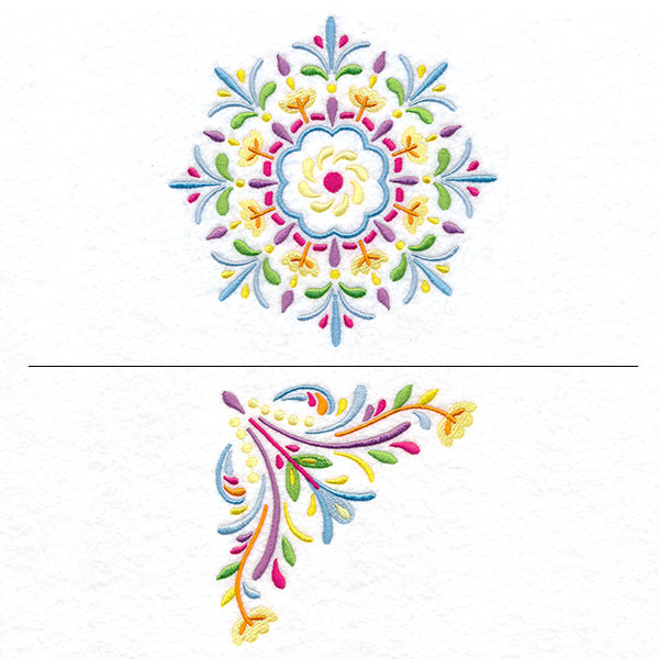 Folk Mandala Pillow Pair