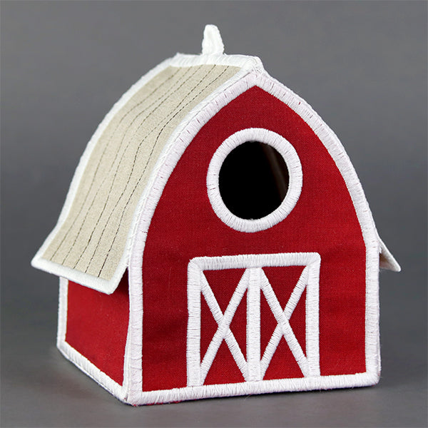 Charming Birdhouse Barn in 3D (In-the-Hoop)