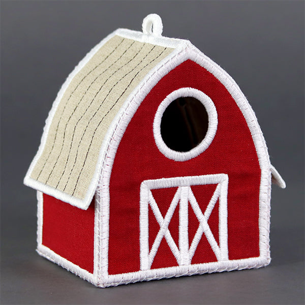 Charming Birdhouse Barn in 3D (In-the-Hoop)