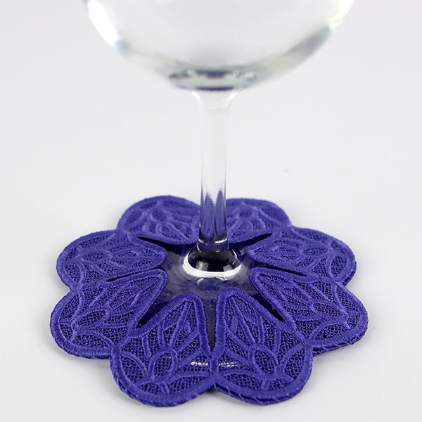 Summer Petals Wine Glass Coaster (Lace)