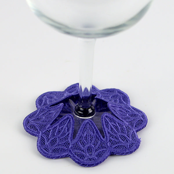 Summer Petals Wine Glass Coaster (Lace)