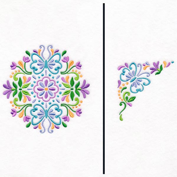 Butterfly and Blooms Pillow Pair