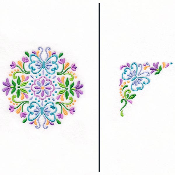 Butterfly and Blooms Pillow Pair