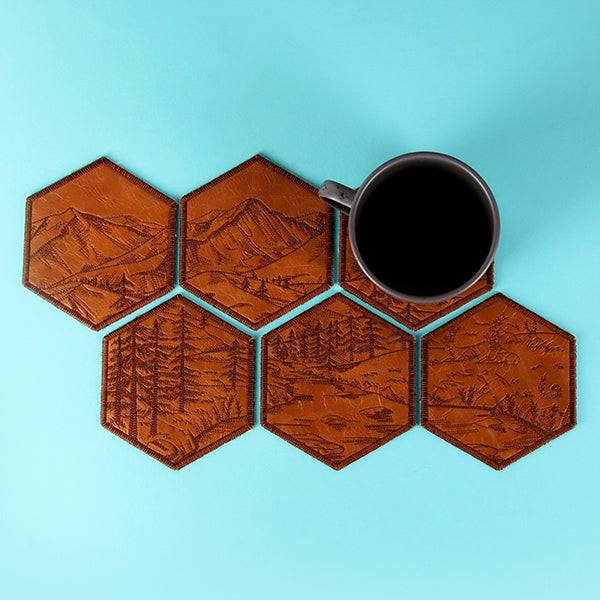 Hexagon Nature Coaster 2 (In-the-Hoop)