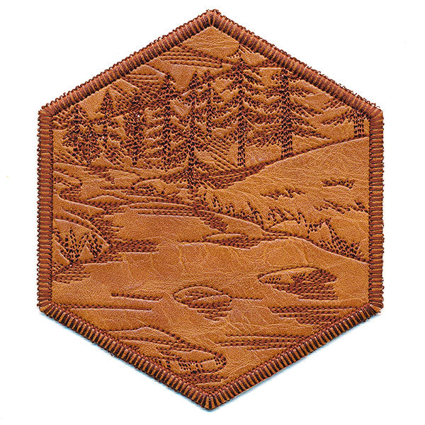 Hexagon Nature Coaster 5 (In-the-Hoop)