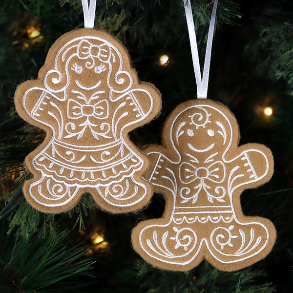 Gingerbread Cookie Ornament - Gingerbread Woman (In-the-Hoop)