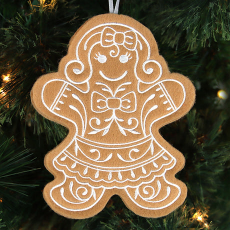 Gingerbread Cookie Ornament - Gingerbread Woman (In-the-Hoop)