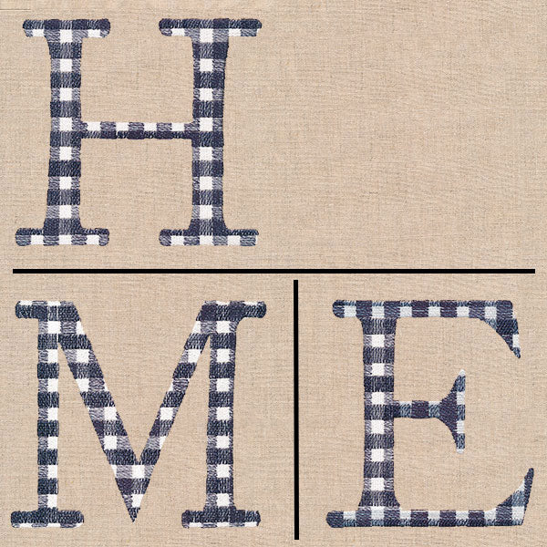 Gingham H-O-M-E Letters