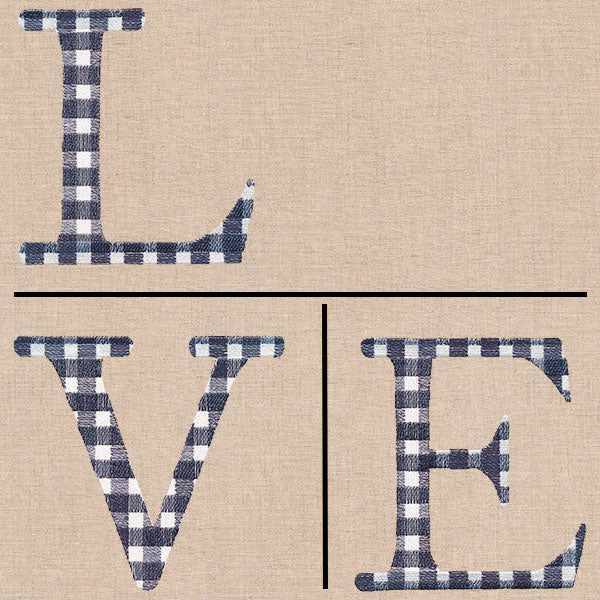 Gingham L-O-V-E Letters