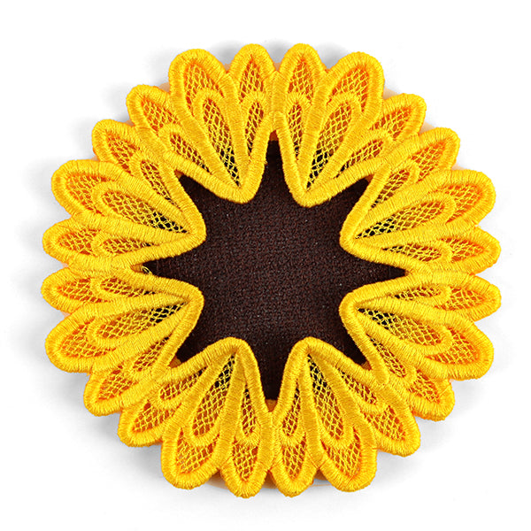 Sweet Sunflower Wine Glass Coaster (Lace)