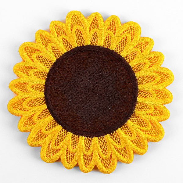 Sweet Sunflower Wine Glass Coaster (Lace)