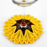 Sweet Sunflower Wine Glass Coaster (Lace)