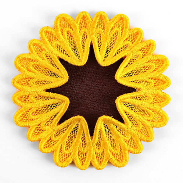 Sweet Sunflower Wine Glass Coaster (Lace)