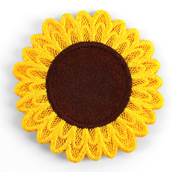 Sweet Sunflower Wine Glass Coaster (Lace)