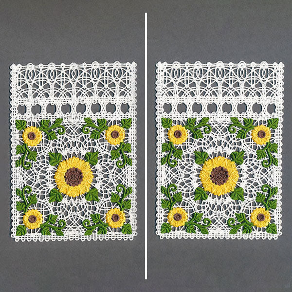 Fancy Fall Sunflower Drawstring Bag (Battenburg Lace)