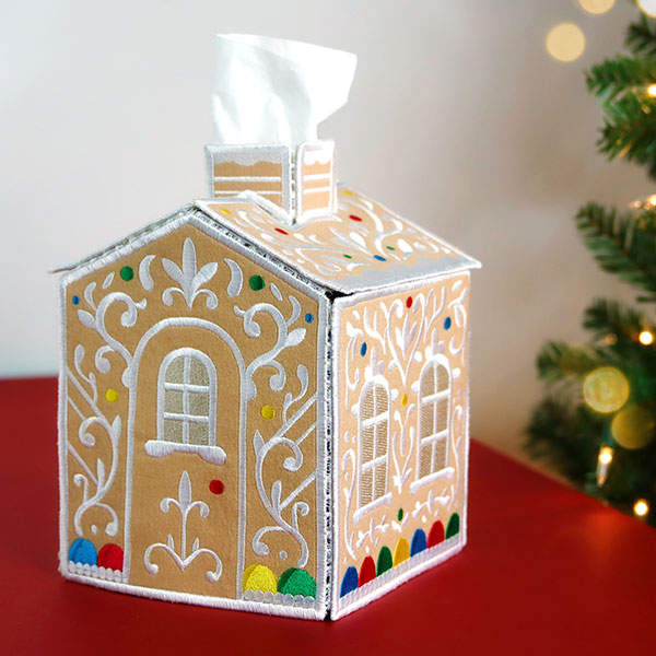 Jolly Gingerbread Tissue Box (In-the-Hoop)